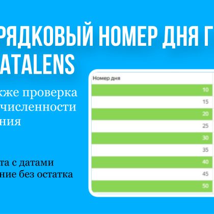 Как получить порядковый номер дня года в DataLens. Практический урок.