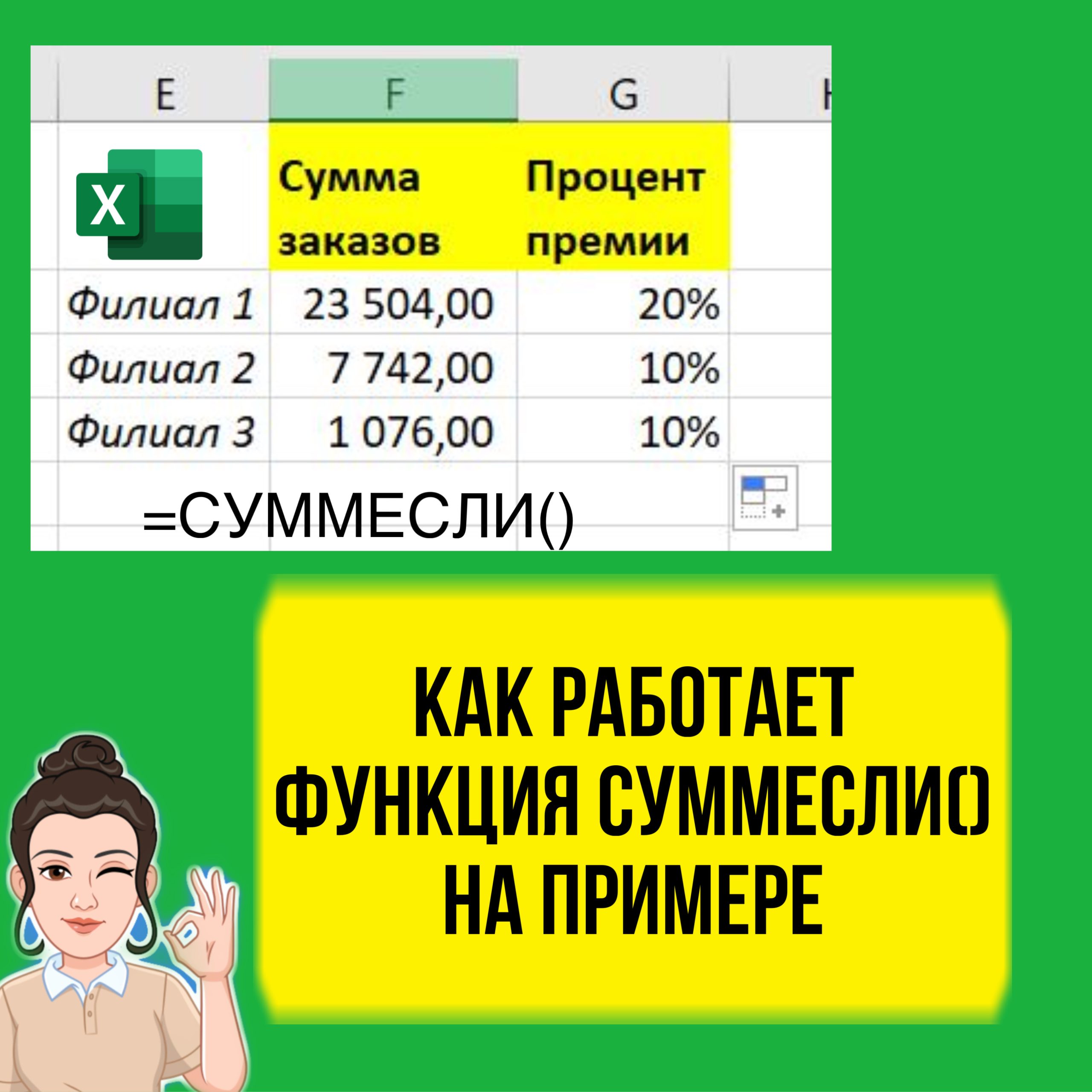 Как работает функция СУММЕСЛИ в Excel на конкретном примере. Урок для начинающих.