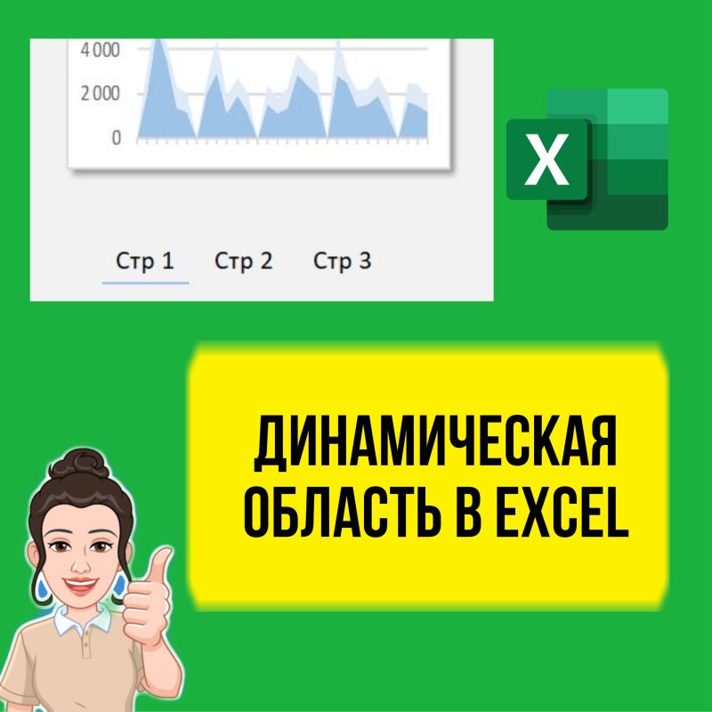 Как в Excel сделать динамичное переключение области, графики постранично. Уроки для начинающих.