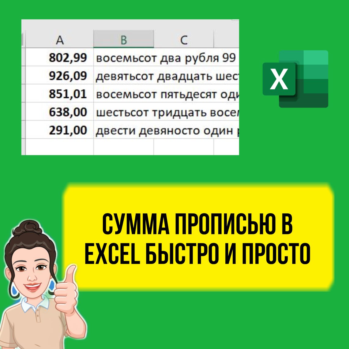 Как в Excel сделать сумму прописью. Быстро и просто.