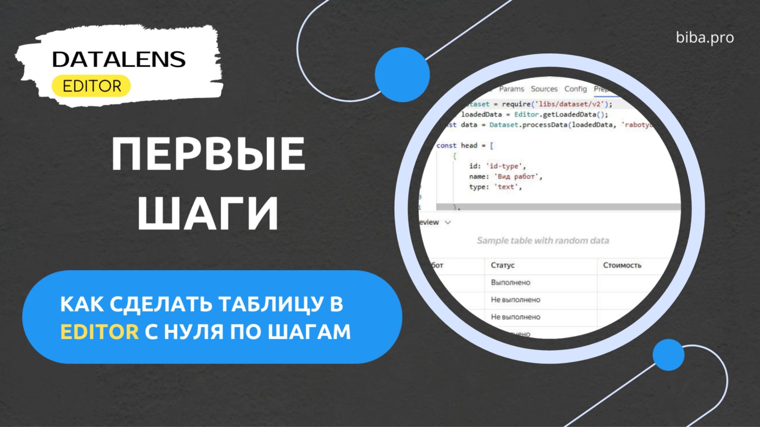 КОНСПЕКТ. Как создать таблицу-чарт в DataLens Editor. Первые шаги.